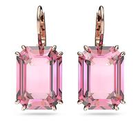 Swarovski Millenia Drop Earrings, Pink Octagon Cut Crystals in a Rose Gold Tone Plated Setting, from the Millenia Collection