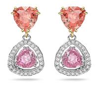 Una drop earrings, Trilliant cut, Multicoloured, Mixed metal finish