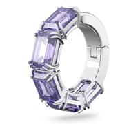 Swarovski Millenia ear cuff, Octagon cut Swarovski zirconia, Purple, Rhodium plated