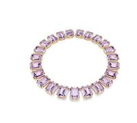 Swarovski Millenia Tennis necklace, Oversized crystals, Octagon cut, Purple, Gold-tone plated
