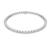Matrix Tennis necklace, Square cut, White, Rhodium plated