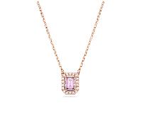 Swarovski Millenia Octagon Cut Purple Rose Gold-tone Plated Necklace - Swarovski Crystal / Rose Gold-tone Plated