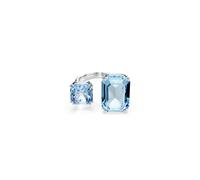 Swarovski Millenia open ring, Octagon cut, Blue, Rhodium plated
