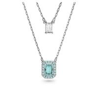 Swarovski Millenia pendant, Octagon cut, Blue, Rhodium plated