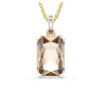 Swarovski Millenia pendant, Octagon cut, Caramel, Gold-tone plated