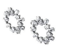 Swarovski Circular Earrings, White Crystal Earrings in a Rhodium Plated Setting, from the Millenia Collection