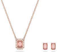 Swarovski Millenia Rose Gold Tone Plated Octagon Cut Pink Crystal Set D