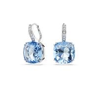 Swarovski Millenia Silver Cushion Cut Blue Drop Earrings
