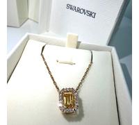 Swarovski Millenia Una Pendant Necklace Yellow Square Gold plated 5598421 in Box