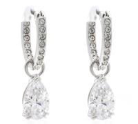 Swarovski Millenia White Rhodium Plated Pear Cut Hoop Earrings 5636716