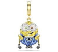 Swarovski Minions Bob Charm, Pavé, Multicolored, Gold-Tone Plated