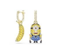 Swarovski Minions Stuart And Banana Hoop Earrings, Pavé, Mini, Multicolored, Gold-Tone Plated