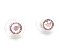Swarovski Multicoloured Solitaire Stud Earrings - Round Cut - Rhodium Plated - 5101343