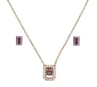 Swarovski Necklace & Matching Earrings Millenia Pink Octagon Jewellery Set