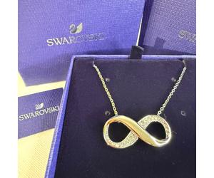 SWAROVSKI Necklace Exist Infinity Pendant Silver Tone Crystal Pave Symbol