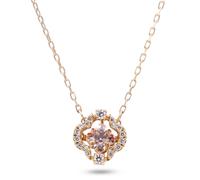 Swarovski Sparkling Dance necklace, Clover, Pink, Rose gold-tone plated