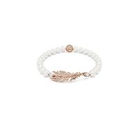 Swarovski Nice White Rose Gold-tone Plated Feather Bracelet - Modern Style - Size S - Swarovski Crystal / Rose Gold-tone Plated