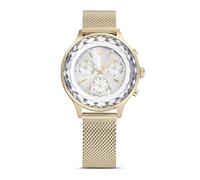 Swarovski Nova Chrono Watch, Swiss-Made Wristwatch with Metal Bracelet Strap in a Champagne Gold-Tone Finish, Part of The Nova Chrono Collection