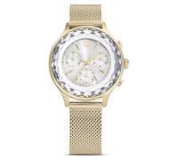 Swarovski Nova Chrono Watch, Swiss-Made Wristwatch with Metal Bracelet Strap in a Champagne Gold-Tone Finish, Part of The Nova Chrono Collection