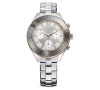 Swarovski Octea Lux Watch, White and Chrome Coloured Crystals, Rose Gold Tone and Silver Tone Stainless Steel, from The Octea Collection