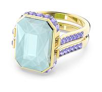 Swarovski Orbita Ring, Reversible Ring, Green Crystals in Two Tonal Shades in a Gold Tone Plated Setting, from the Orbita Collection, Size 50