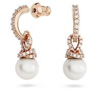 Swarovski Jewellery Swarovski Originally Crystal & Pearl Rose Gold Tone Drop Earrings 3 x 1cm