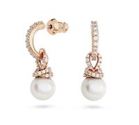 Swarovski Originally Drop Earrings, White Crystals in a Rose Gold-Tone Plated Setting, from the Originally Collection