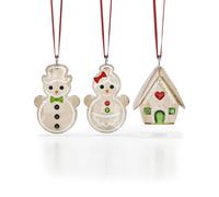 Swarovski Ornaments Swarovski Holiday Cheers Gingerbread Ornament Set 4.6 x 1.3 x 2.8cm, 3.9 x 2.8 x 3.1cm