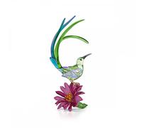 Swarovski Idyllia Sugarbird and Cactus Flower Figurine, Multicoloured Faceted Crystal with Lacquered Metal Accents and Shimmer Effect, Part of the Idyllia Collection
