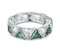 Swarovski Ortyx cocktail ring, Triangle cut, Green, Rhodium plated