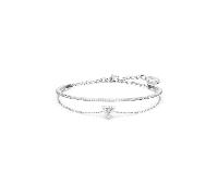 Swarovski Ortyx Triangle Cut White Rhodium Plated Bracelet - Classic Look - Size M - Swarovski Crystal / Rhodium Plated