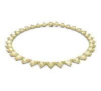 Swarovski Ortyx Yellow Gold Tone Plated White Crystal Triangle Cut Necklace D - Silver