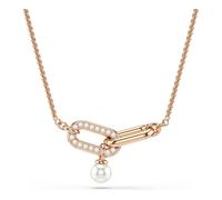 Swarovski Jewellery Swarovski Constella Round Cut Crystal Pearl Interconnecting Links Rose Gold Tone Necklace 0.7 x 2.1cm, 38 - 48cm
