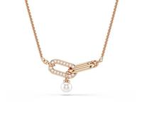 Swarovski Jewellery Swarovski Constella Round Cut Crystal Pearl Interconnecting Links Rose Gold Tone Necklace 0.7 x 2.1cm, 38 - 48cm