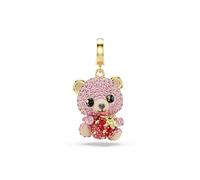Swarovski Pendant Idyllia, Assorted Cut, Teddy Bear, Pink, Gold Plated