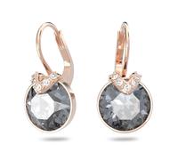 SWAROVSKI Pierced Earrings Gray with V-Shaped Crystal Pav Accent on R