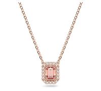 Swarovski Pink Pendant Necklace, Pink Octagon Cut Crystal in Rose Gold Toned Plated Setting, from the Millenia Collection