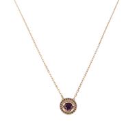 Una pendant, Round cut, Long, Purple, Rose gold-tone plated