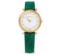 Swarovski Crystalline Wonder Green Leather Gold-Tone Watch
