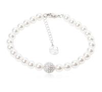 Swarovski Remix Bracelet, Crystal Pearls and White Pav? Crystals on a Rhodium Plated Chain, from the Remix Collection