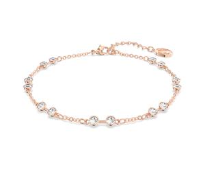 Swarovski Remix Collection strand, Round cut, White, 18K rose gold finish