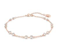 Swarovski Remix Collection strand, Round cut, White, Rose gold-tone plated