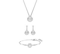 Swarovski Rhodium Plated Constella Round Cut Dancing Stone Gift Set - Silver