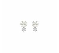 Swarovski Rhodium Plated Crystal Pearl Matrix Stud Earrings
