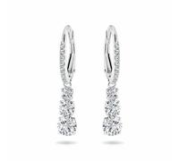 Swarovski Rhodium Plated Crystal Stilla Drop Hoop Earrings