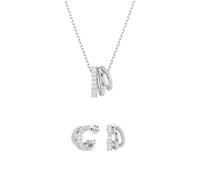 Swarovski Rhodium Plated Hyperbola Round Cut Gift Set - Silver