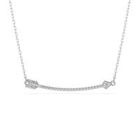Swarovski Rhodium Plated Idyllia White Crystal Arrow Necklace - 45cm