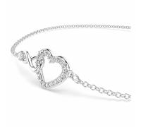 Swarovski Rhodium Plated Infinity & Heart Hyperbola Bracelet