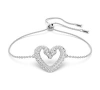 Swarovski Una Swan Heart Bracelet White Crystal Rhodium Plated 5625534