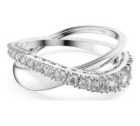 Swarovski Rhodium Plated White Crystal Twist Ring Size 50 - Silver